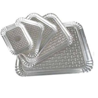 Bandeja Laminada Retangular Prata 01 Unidade Bandeja Para Bolo Festas Aniversário Docinhos Festas em Oferta na Shopee