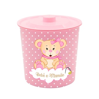 Cesto De Lixo Redondo Rosa Para Banheiro Infantil Design Delicado Quarto Lixeira Rosa 3 Litros Pequena Pratica Com Tampa - Monte Libano em Oferta na Shopee