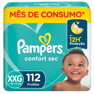Fralda Pampers Confort Sec Jumbo Plus XXG com 112un em Oferta na Shopee
