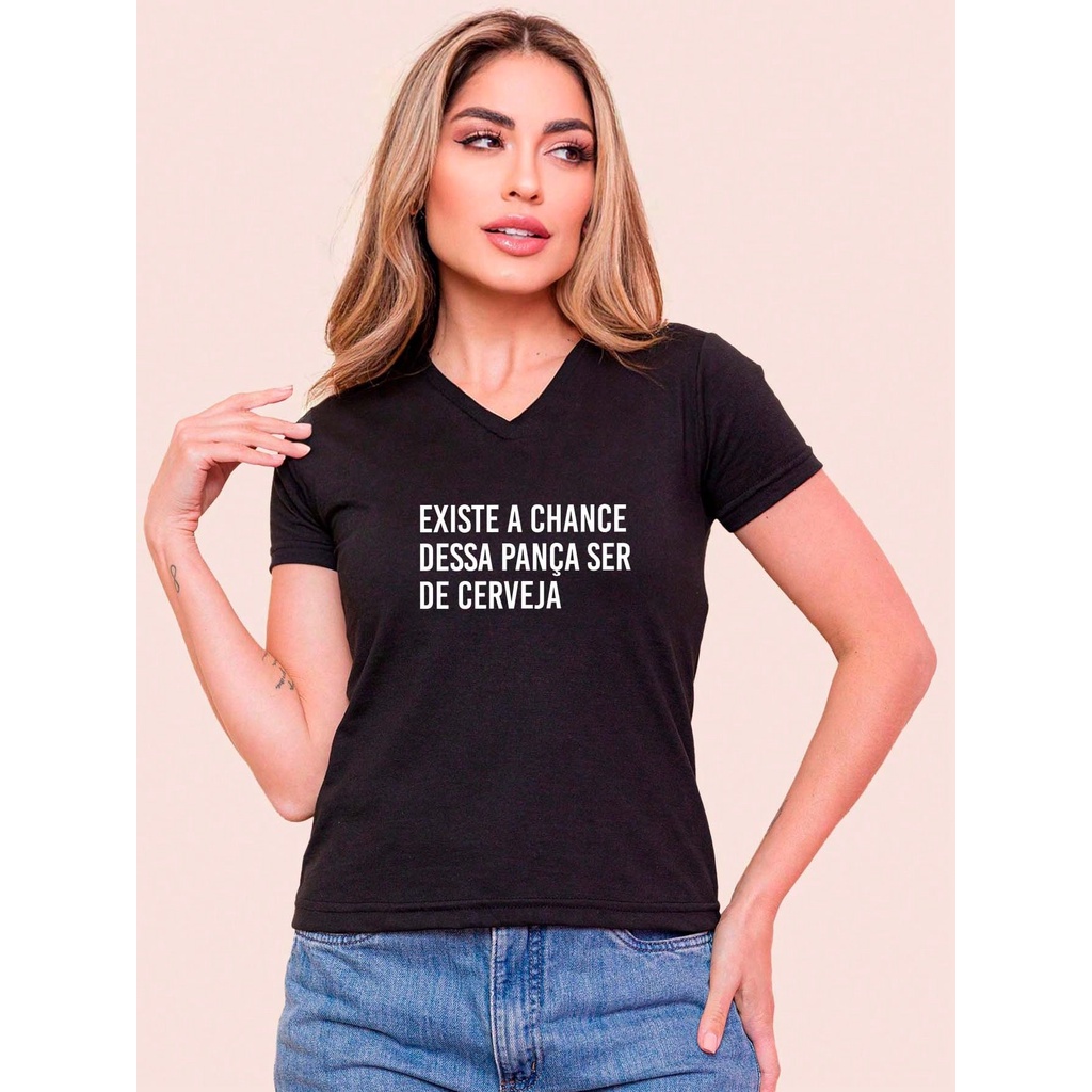 Camiseta Feminina Estampada pança de cerveja