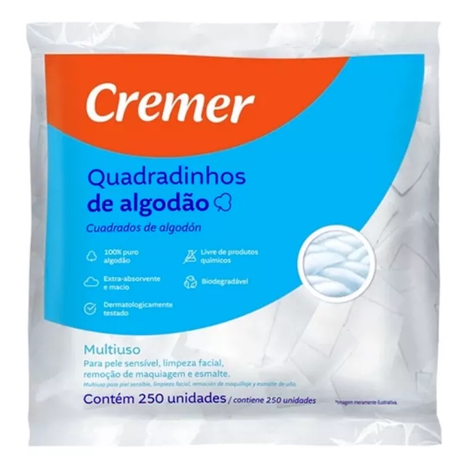 KIT 2 Algodão Quadradinho Cremer Multifunções Com 500 UN