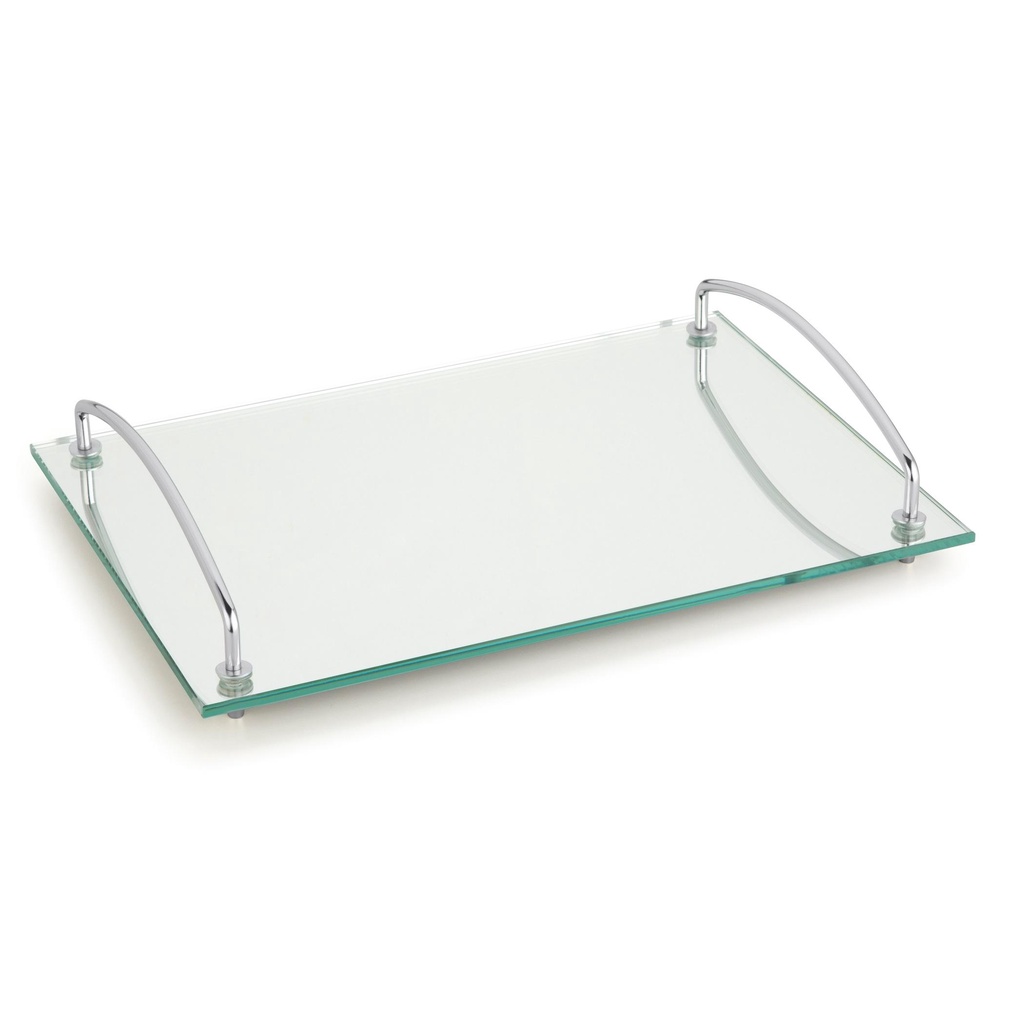 Bandeja De Vidro Espelhada Decorativa 35x25 Cm Bar Casa Bebidas Aparador Banheiro Decoração Alto Padrão Qualidade Forma Inox
