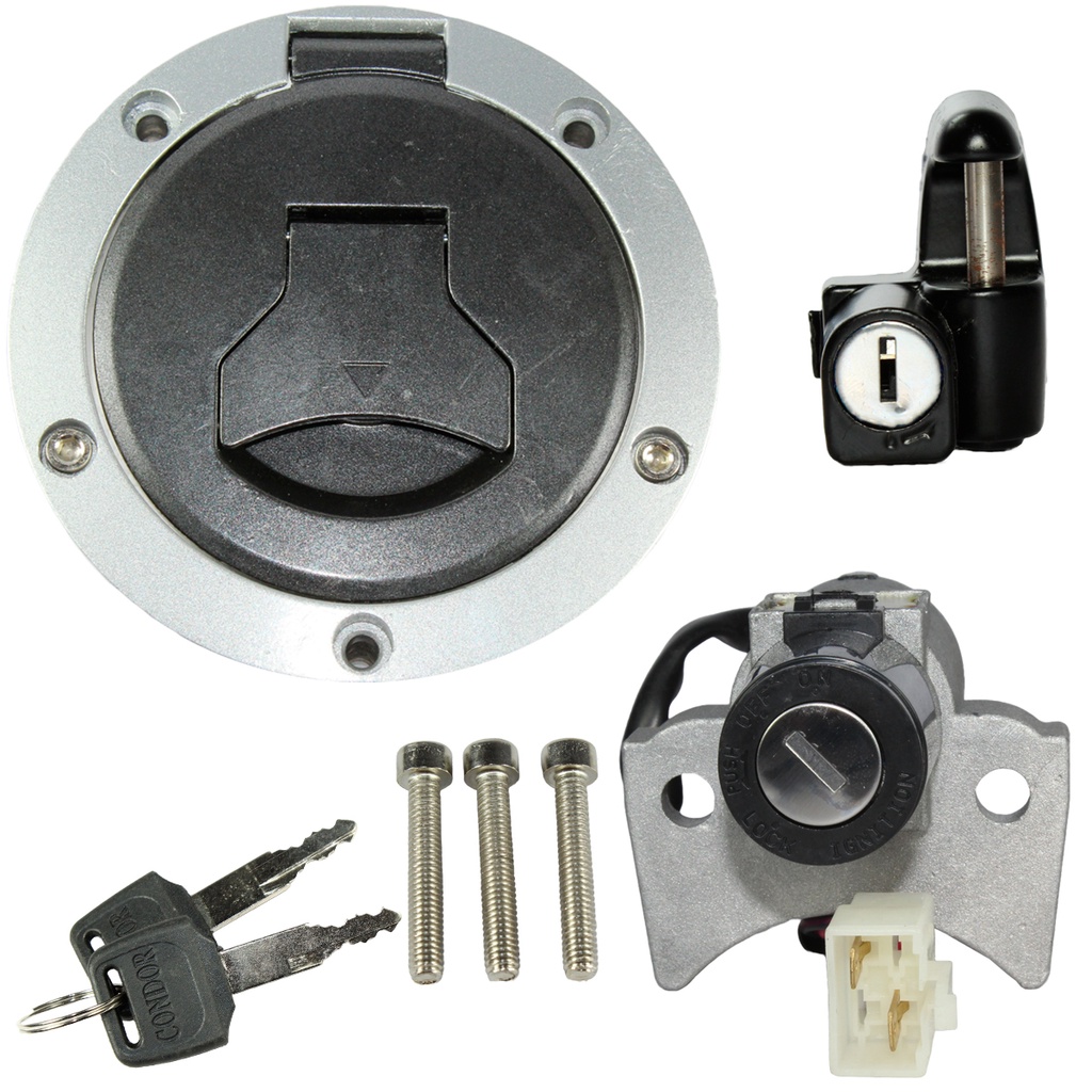 Kit conjunto travas chave ignição CG160 Fan Titan Start 2016 A 2017 contato tampa do tanque trava capacete 3 peças