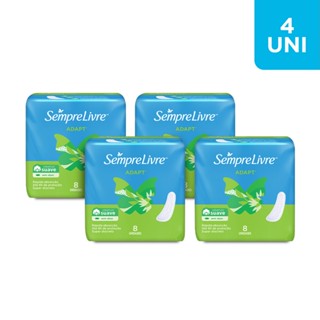 Kit 4Un Absorvente Externo Sempre Livre® Adapt® Sem Abas Suave 8 Unidades