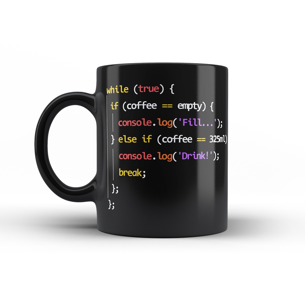 Caneca Programação Programador(a) Dev Javascript Porcelana (325ml)