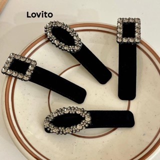 Lovito Presilhas de Cabelo de Luxo com Flocos de Strass Simples e Luxuosos e Texturizados para Mulheres LFA07259 (Estilo 1/Estilo 2/Estilo 3/Estilo 4)