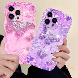 Realme C53 C55 10 C30 C31 C33 C35 C21Y C25Y C11 2021 C15 C25 C17 C12 C3 C2 8i 7i 5 5i 6i 7 Pro Narzo 50A Borda De Onda Borboleta Brilhante TPU Capa Da Caixa Do Telefone DGX