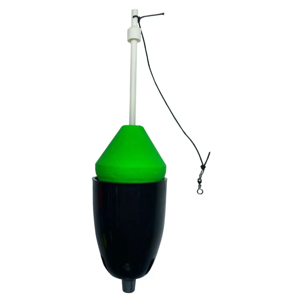 Boia Barão Cevadeira Super Tamba 22cm 55g Ideal Para Pesca Em Pesqueiros Rios e Lagos - Verde C/ Copo Preto
