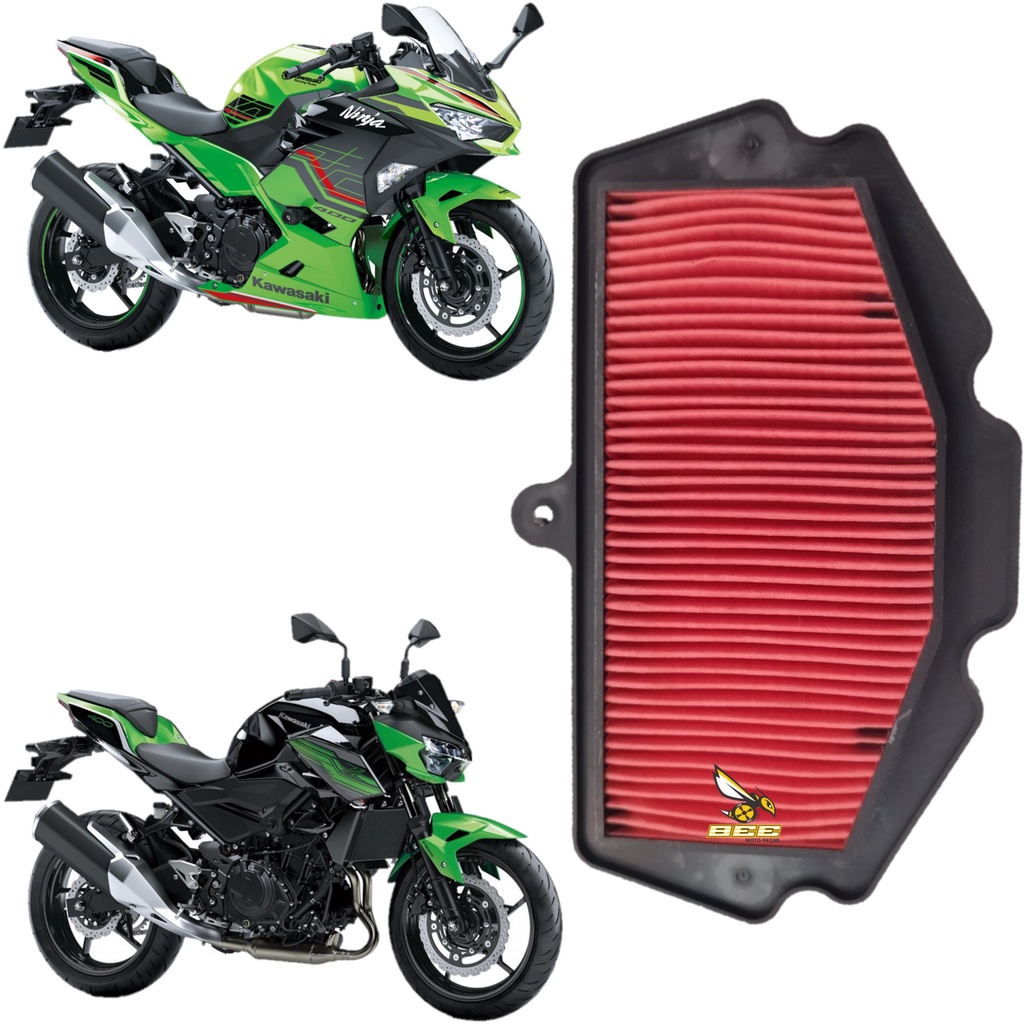 ELEMENTO FILTRO DE AR KAWASAKI NINJA 400 / Z400 2020 2021 2022 2023 2024 Z 400