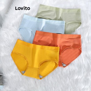 Lovito Casual Calcinha Feminina Lisa Básica LNA27225 (Laranja/Cinza/Rosa Coral/Verde/Azul/Amarelo/Preto)