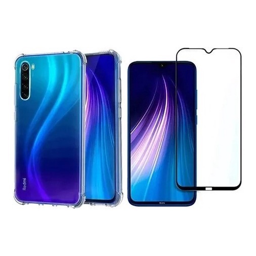 Capa Case Capinha Anti Impacto Para Redmi Note 8 + Película 3D Vidro Temperado