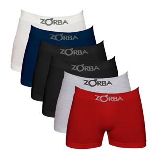 Kit 6 Cuecas Box Boxer Zorba Algodão Sem Costura 781 Sortida