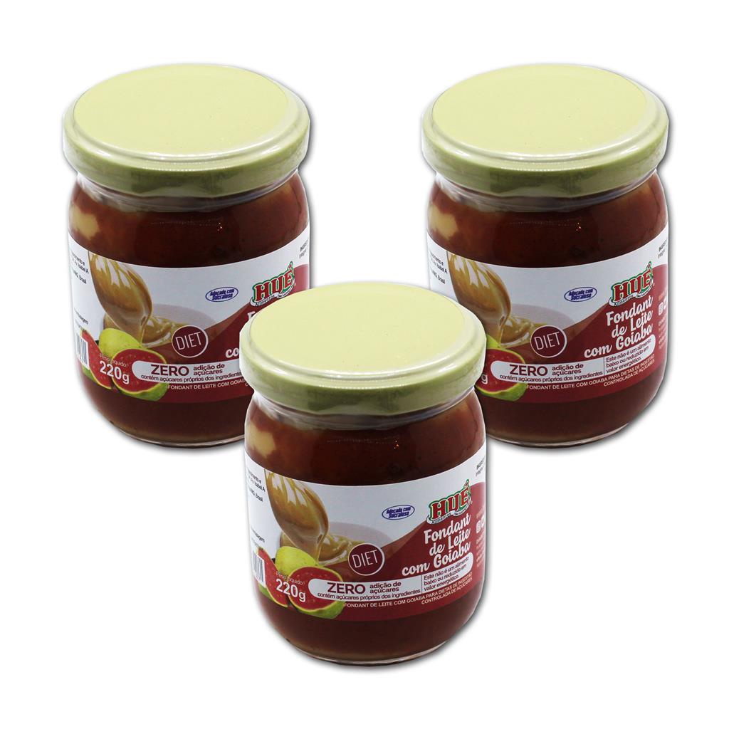 FONDANT DE LEITE DIET COM GOIABA HUE (DOCE) POTE 220G 3 UND