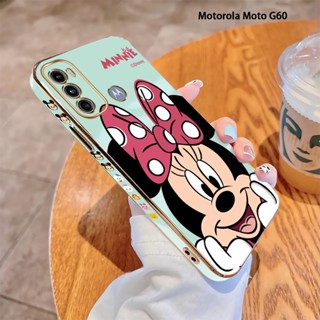 Para Motorola Moto G60 G40 Fusion G53 G52 G50 5G G30 G10 G22 Face Holding Minnie Luxury Plating TPU Capa Macia Câmeras Completas Protetora À Prova De Choque Telefone