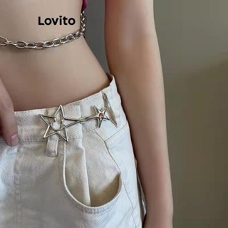 Lovito Broches Casuais De Rosto Liso Com Corte De Estrela E Sorriso De Cristal Para Mulheres LFA10275