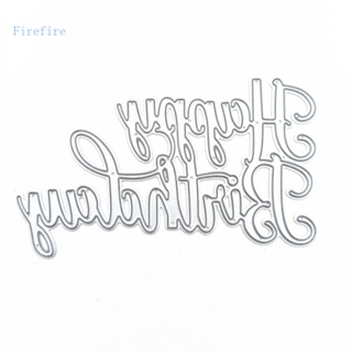 Artifício Feliz Aniversário Corte Metal Morre Stencil Raspagem Álbum Cartão Template Gravação Moldes em Oferta na Shopee
