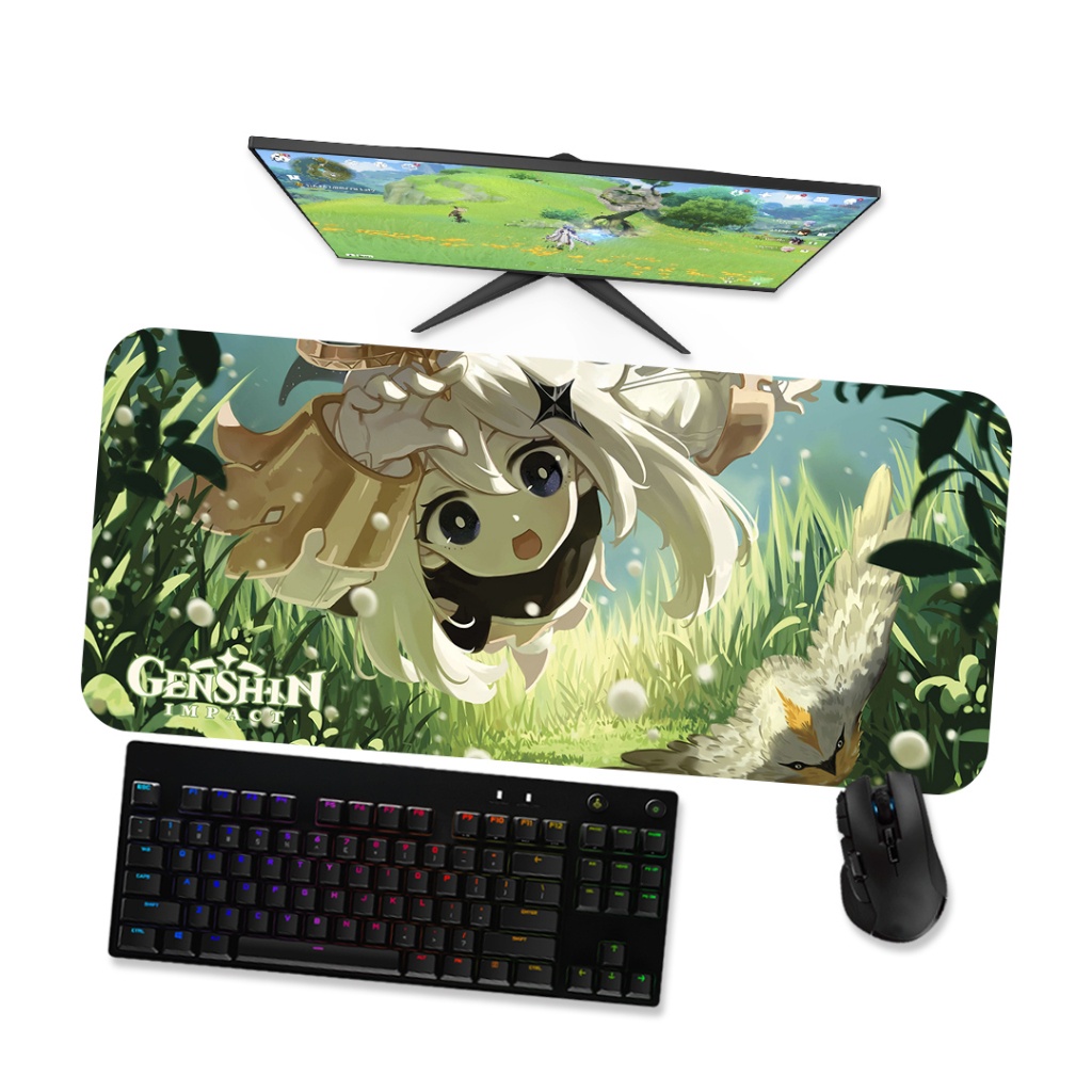Mouse Pad Gamer Grande Genshin Impact Paimon 2 90x40 80x40 60x40 70x30 45x40