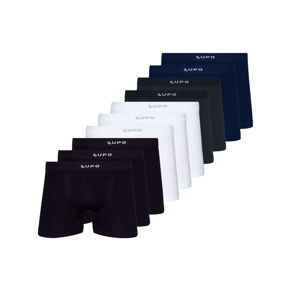 Kit com 10 Cuecas Boxer Lupo 661-001 Colorido