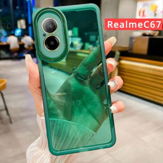 Para Realme C67 4G 2024 Caixa De Telefone RealmeC67 Com Lente De Silicone TPU À Prova De Choque Capa Traseira Transparente
