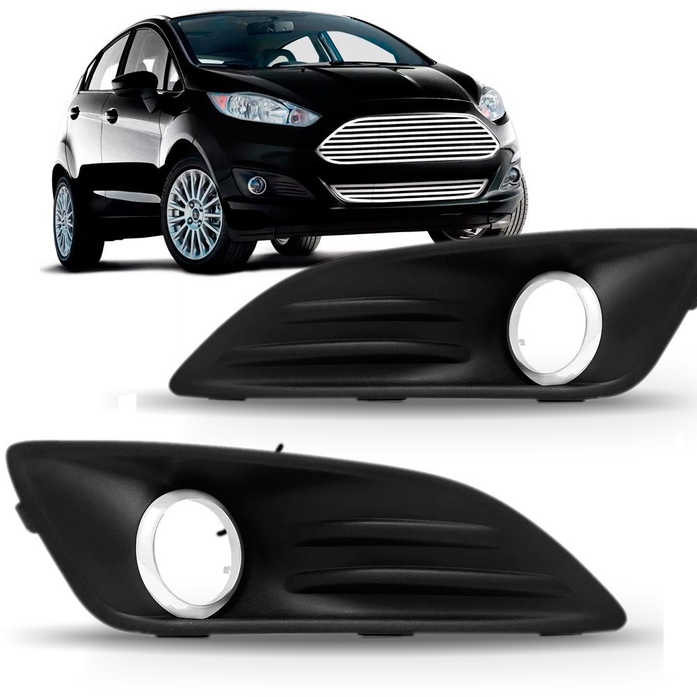 Par MOLDURA MILHA NEW FIESTA 14 A 16 C/FURO CROMADO