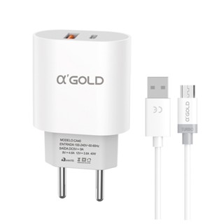 Carregador Turbo 40w Usb Para iPhone Tipo-C V8 - Cor Branco