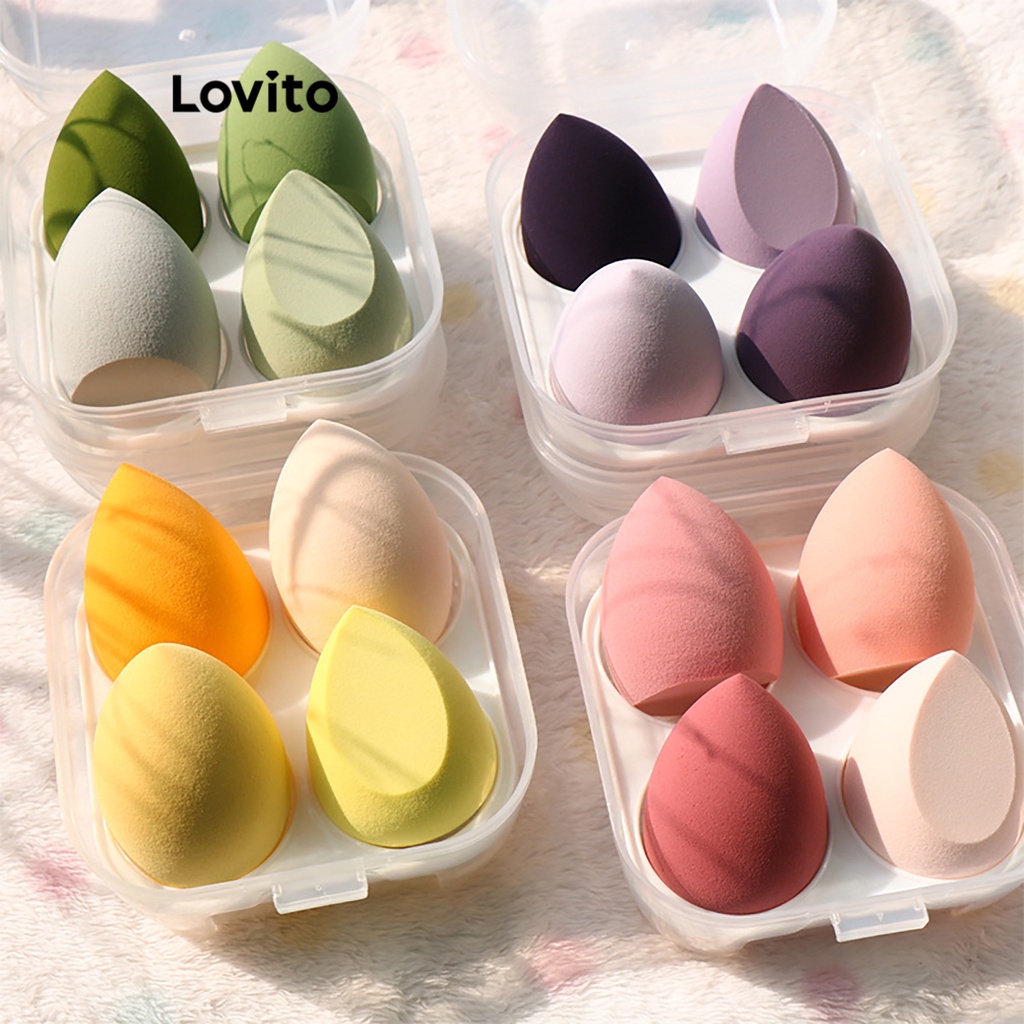 Lovito Beleza Conjunto de Acessórios de Maquiagem Feminino Não Irrita a Pele Macio e Confortável Fácil de Colorir LBT01068 - Beauty