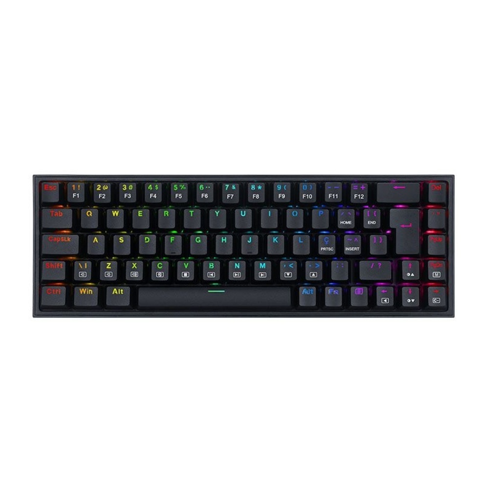 TECLADO MECÂNICO GAMER REDRAGON CASTOR, RGB, SWITCH MARROM, PRETO - K631-RGB (PT-BROWN)