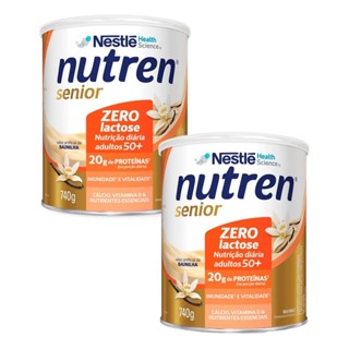 Kit 2 Nutren Senior Baunilha Zero Lactose 740g