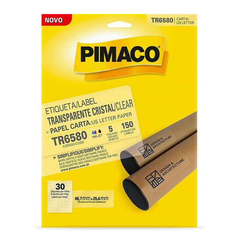 Etiqueta Transparente TR6580 com 150 unidades Pimaco - Stationery