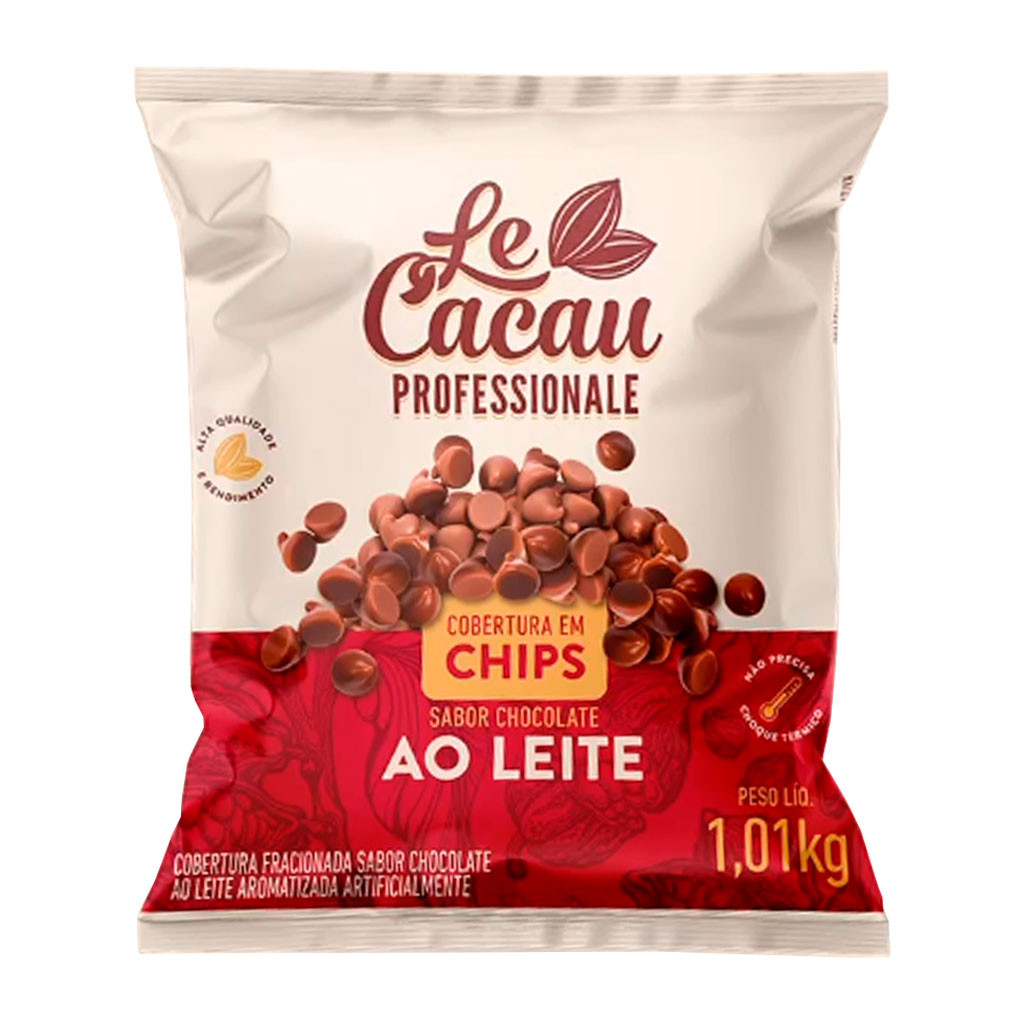 Chips Chocolate Forneáveis Ao Leite Cobertura 1,01kg - Le Cacau