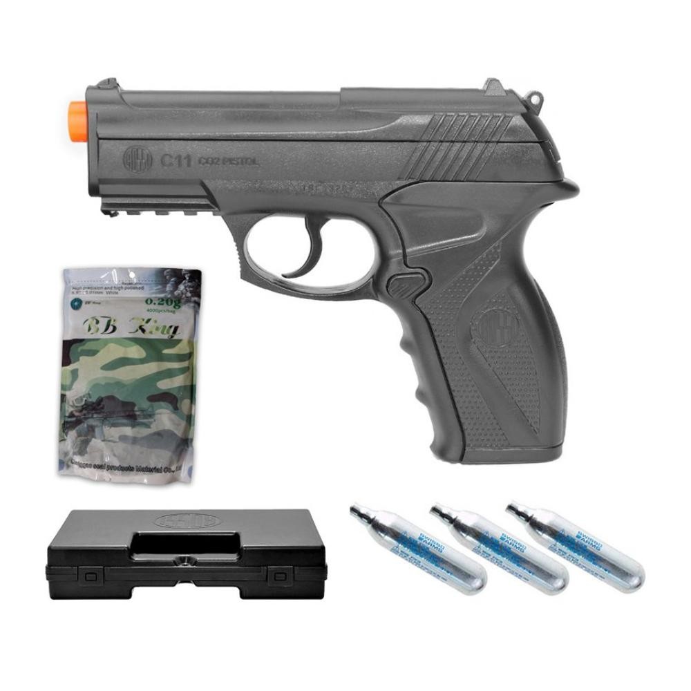 Pistola Airsoft Co2 Wg C11 6,0 Wingun, Maleta, 4000bbs, Co2 em Oferta na Shopee