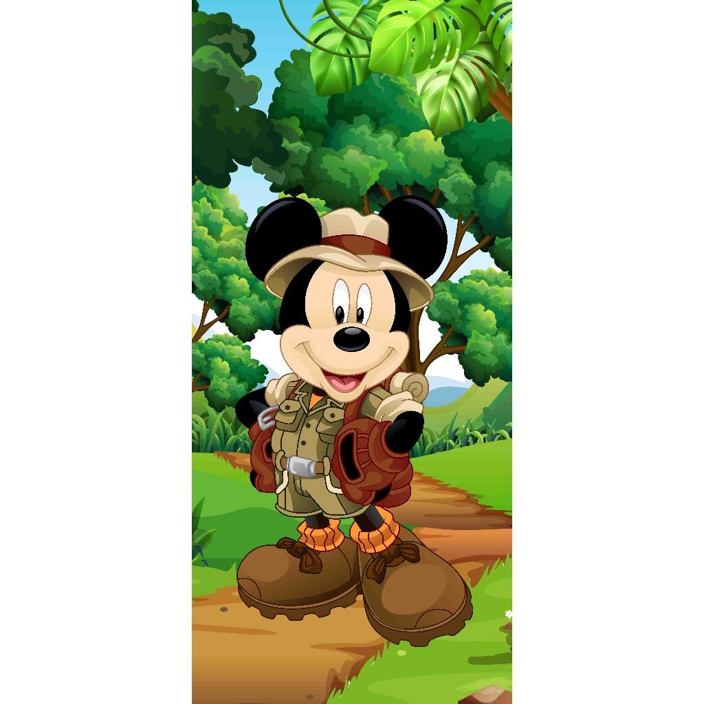 PAINEL VERTICAL TECIDO SUBLIMADO DECOR MICKEY SAFARY 2X1 em Oferta na Shopee