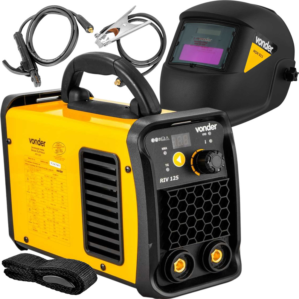 Inversor de Solda Eletrodo e TIG 120A IM125 com Máscara Automático 127V 220V Bivolt IM125 Vonder - Home & Living