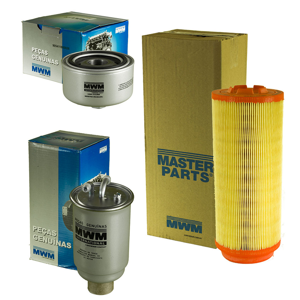 Kit Filtro Ar Combustível Lubrificante S10 Blazer 2.8 MWM Mecânica 2000 a 2005 - OBS: Filtro Combustível não usa Sensor