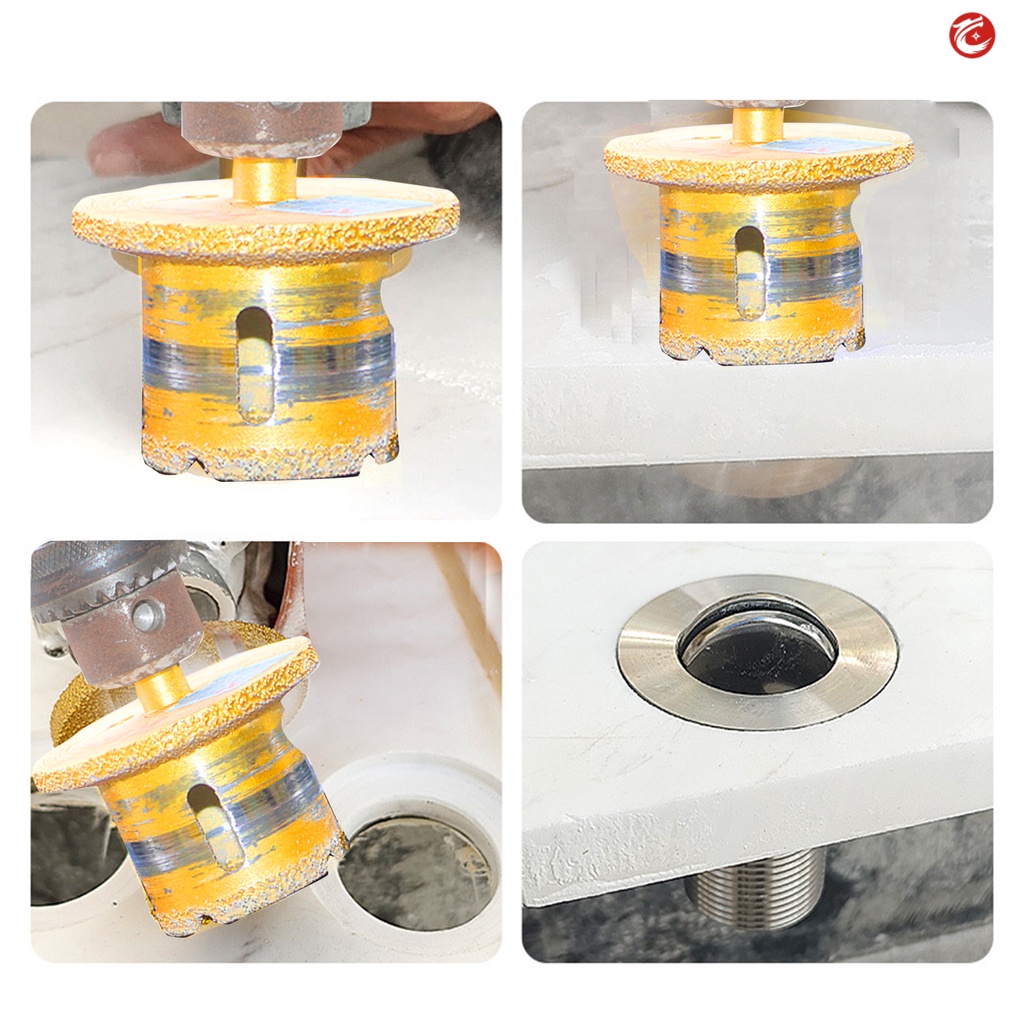 YM Cabo Triangular Brasado A Vácuo Com Furo De Diamante Bits De Núcleo De Broca De Mármore Cerâmica Abridor De Lavatório De Porcelana