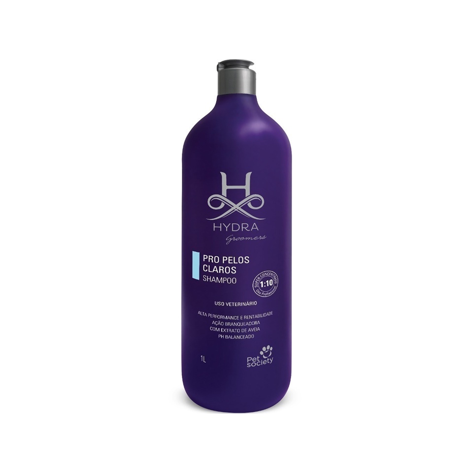 Shampoo Hydra Groomers Pro Pelos Claros 1:10 Pet Society 1l em Oferta na Shopee