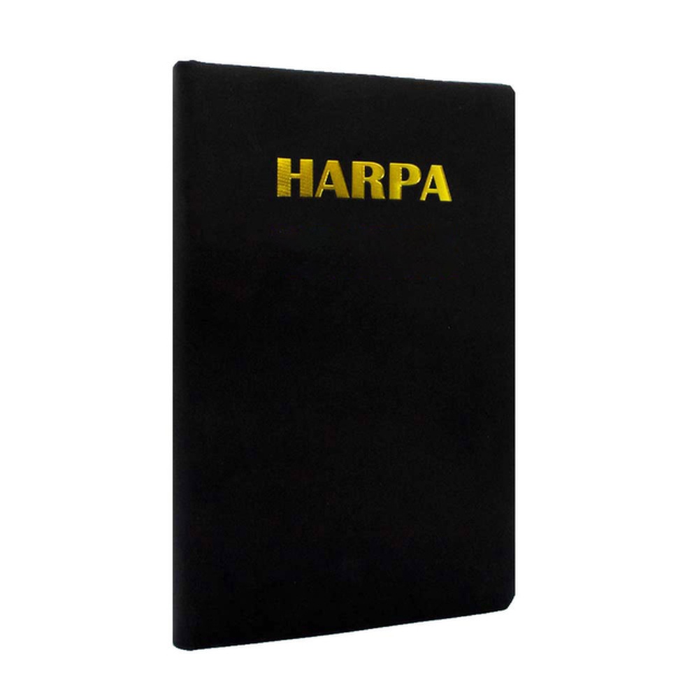 Harpa Cristã Letra Gigante Capa Almofadada Preta Com Letra Dourada