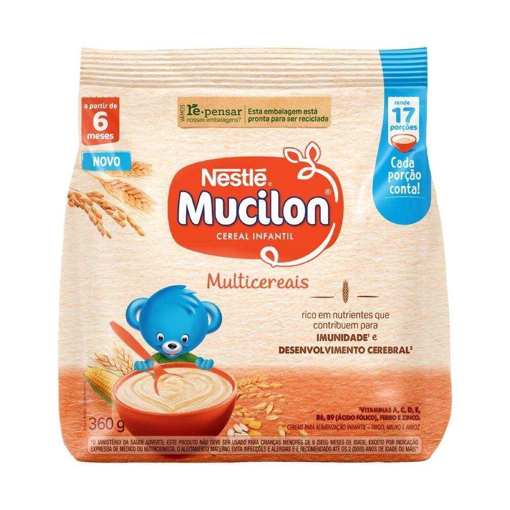 Cereal Infantil Mucilon de Cereais 360g Embalagem com 9 Unidades - Mom & Baby