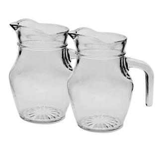 Kit 2 Mini Jarra De Vidro Lisa Transparente Com Alça Agua Suco Clássica 500mL em Oferta na Shopee
