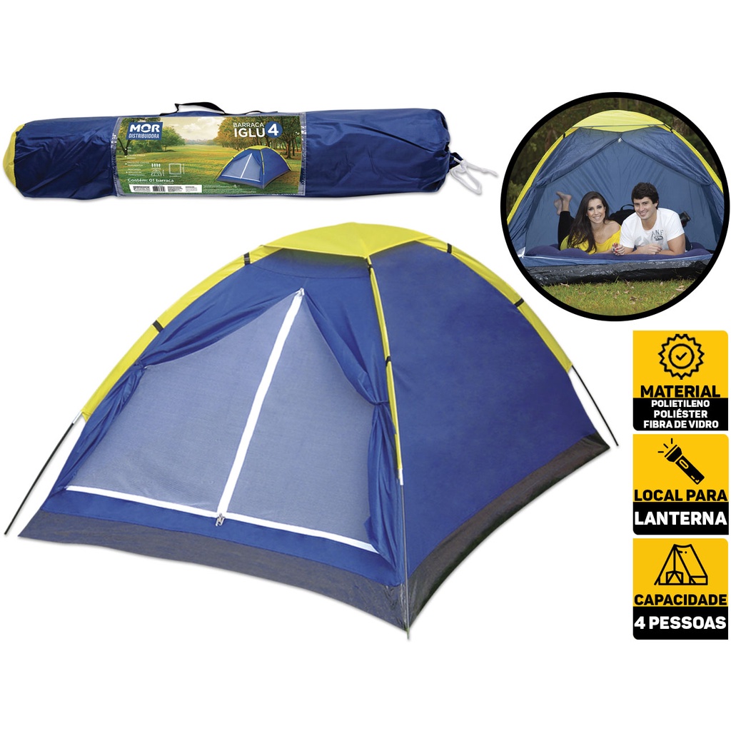 Barraca Acampamento Camping 3 Pessoas Lugares Tipo Iglu Mor 009034 em Oferta na Shopee