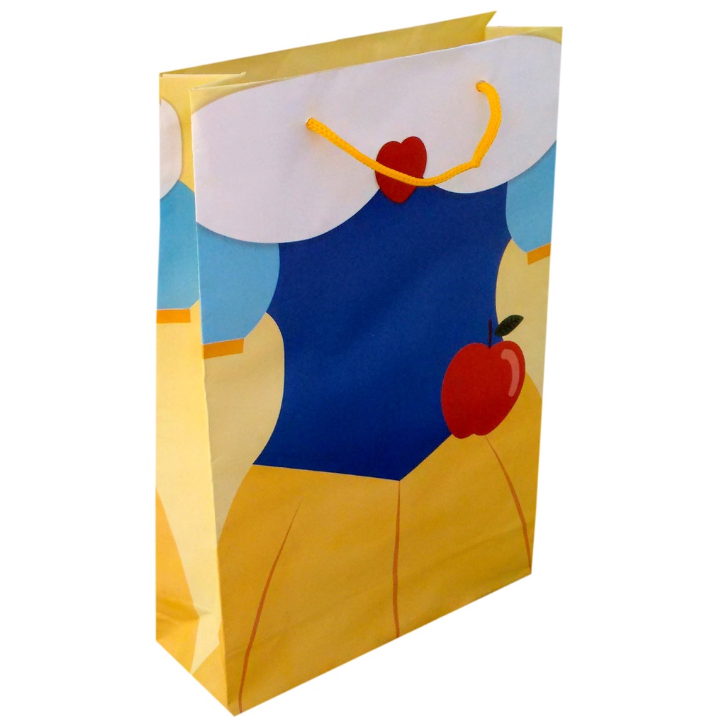 10 a 50 Sacolas De Papel Branca De Neve 25x17x6cm Bolsa Festa Lembrancinha Surpresa