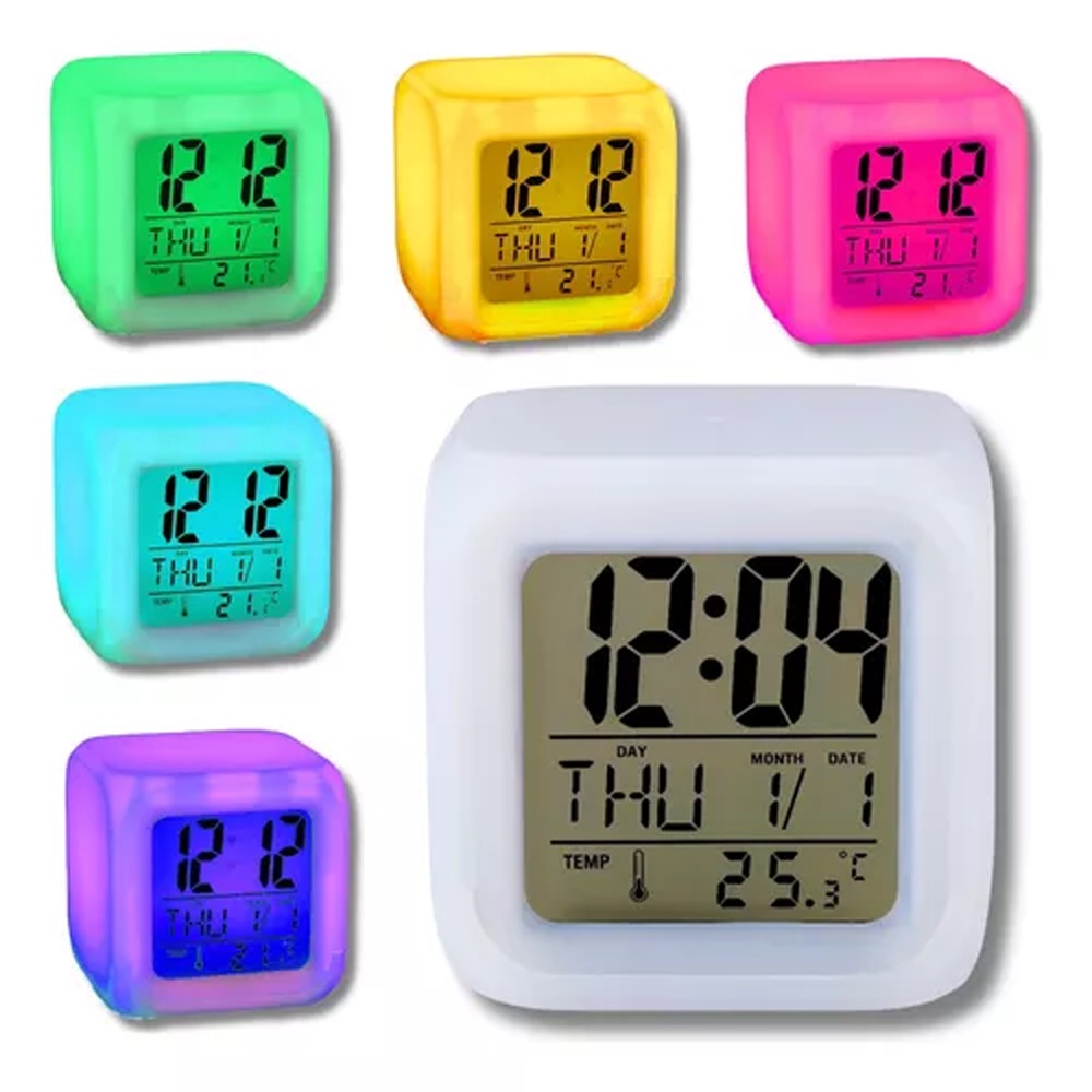 Relógio Cubo Digital Led Cabeceira Despertador
