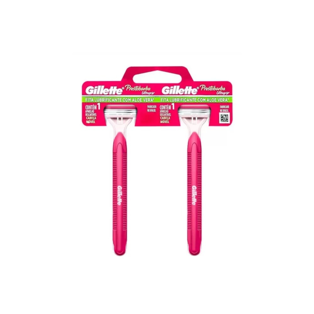 Aparelho Depilatório Prestobarba Ultragrip Feminino Cabo Móvel c/2un - Beauty