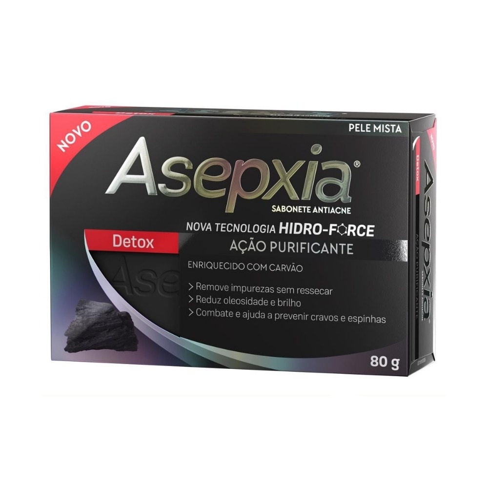 Sabonete Facial Asepxia Detox 80g em Oferta na Shopee