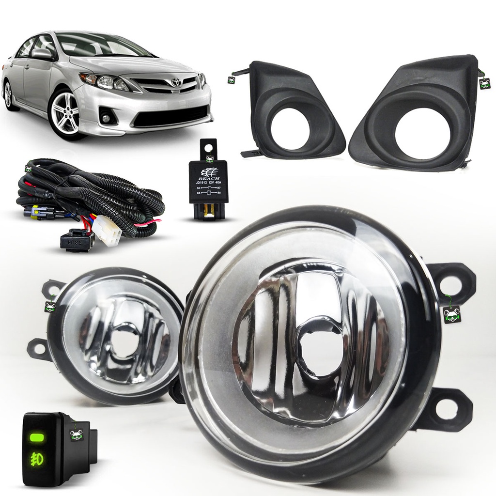 Kit Farol Auxiliar de Milha Aro Preto Corolla 2012 e 2013 em Oferta na Shopee