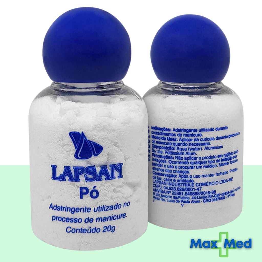 Pó Lapsan Adstringente Pedra Hume Em Pó Estanca Sangue 20g Manicure Pedicure