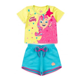 Conjunto Feminino Infantil Verão Estelar Verde