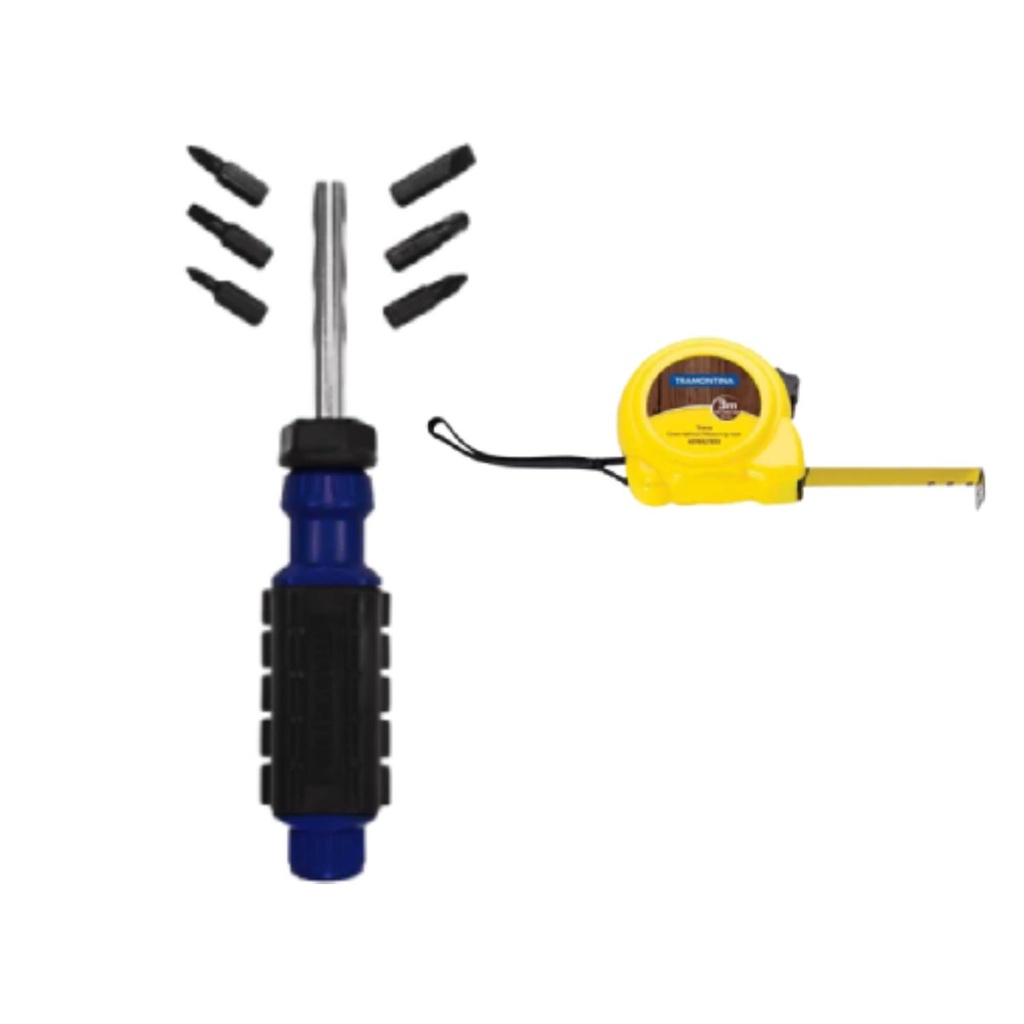 Kit Ferramentas Tramontina Trena Cinta Fenda 7 ponteiras