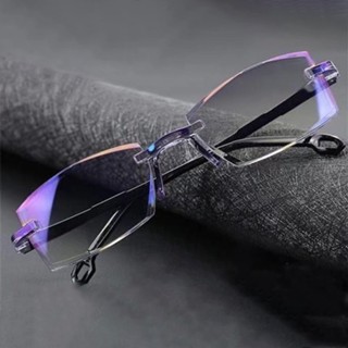 (JIUERBA) Óculos De Leitura Sem Moldura Moda Masculina E Feminina À Distância Anti-Luz Azul