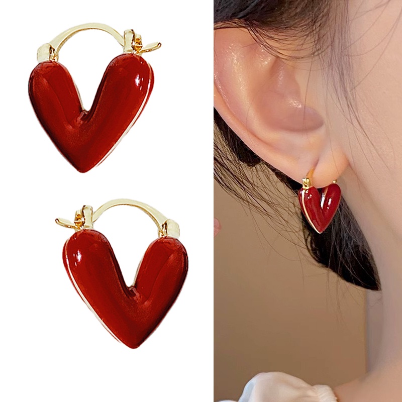 Estilo CoreanoCoreano Retro Elegante Temperamento Simples de Gotejamento de Óleo Estilo Hong Kong Brincos de em Oferta na Shopee